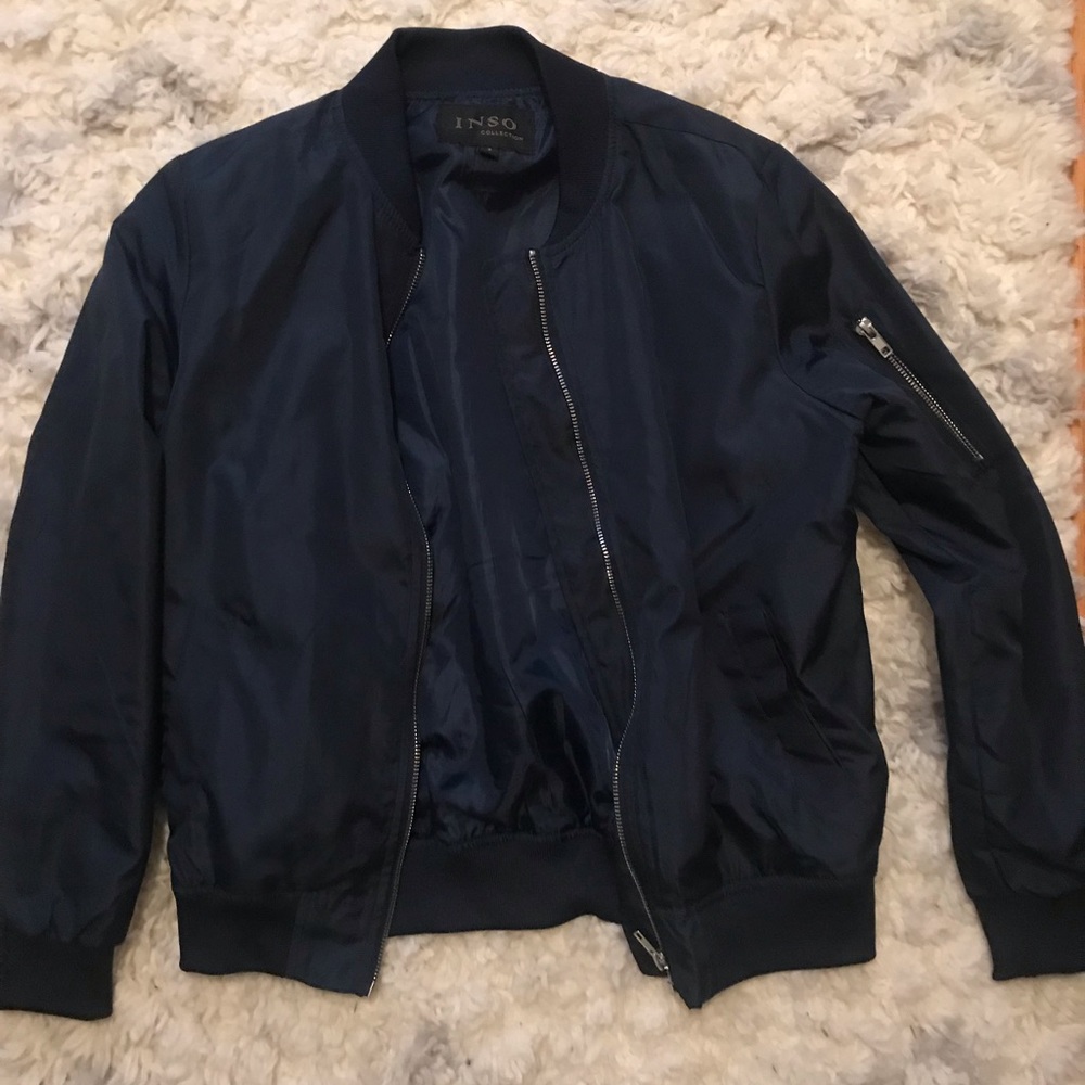 Navy Blue Bomber Jacket